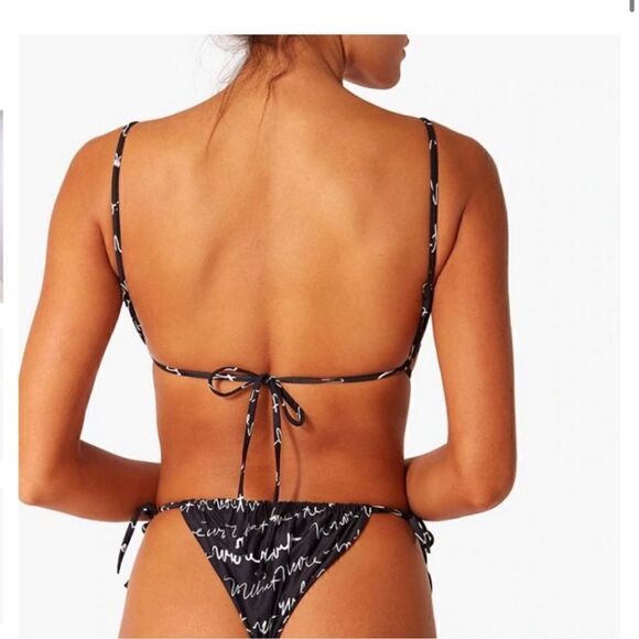 NWT WeWoreWhat Ruched Underwire Top in Logo Scribble Size Small! - Picture 5 of 12